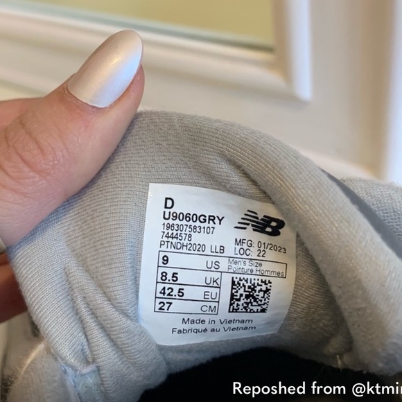 New balance 9060 rain cloud castle rock gray white sneakers women’s 10.5 men’s 9 - Picture 4 of 7